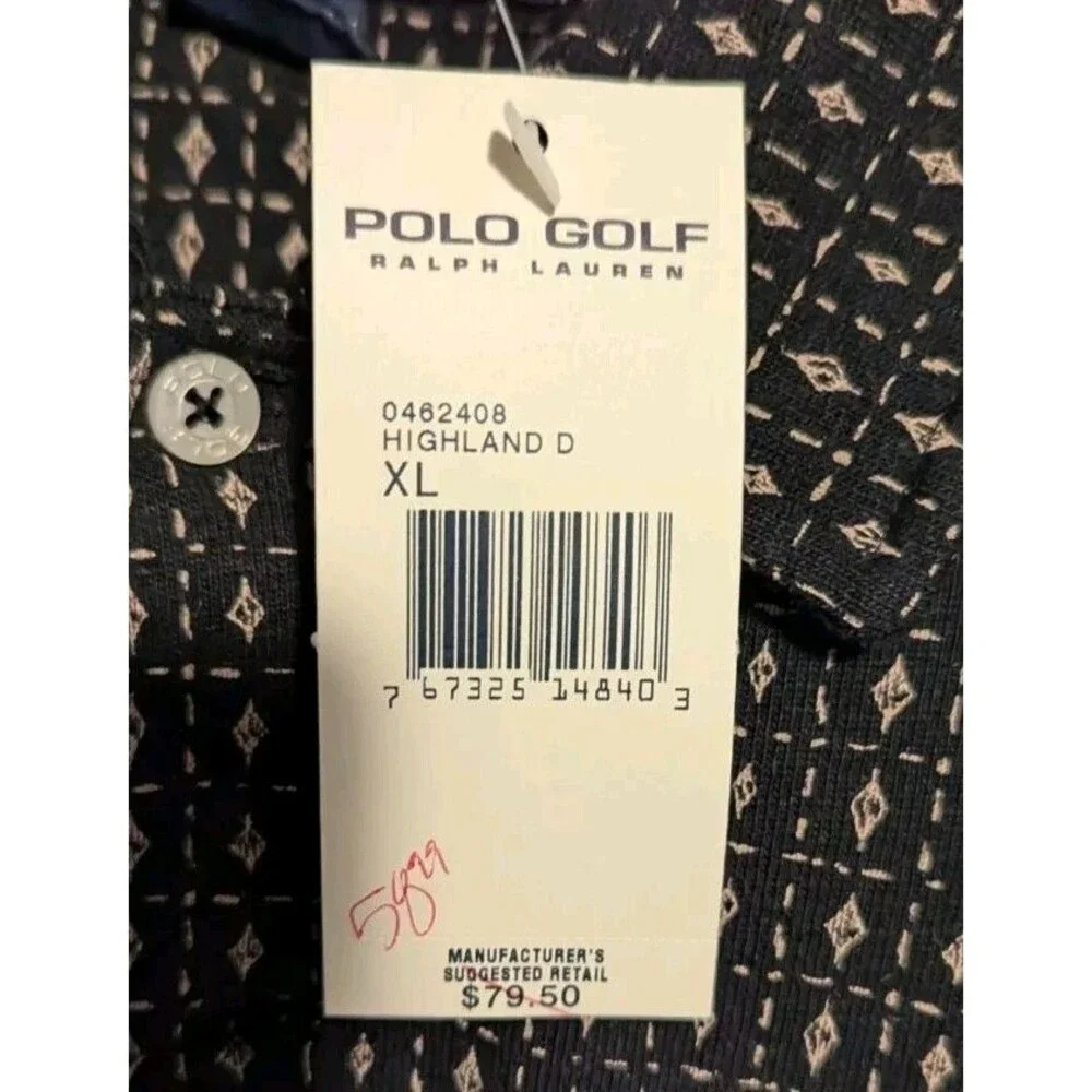 VINTAGE Polo Golf Shirt XL Highland D Ralph Lauren Short Sleeve RL Logo 90s NWT